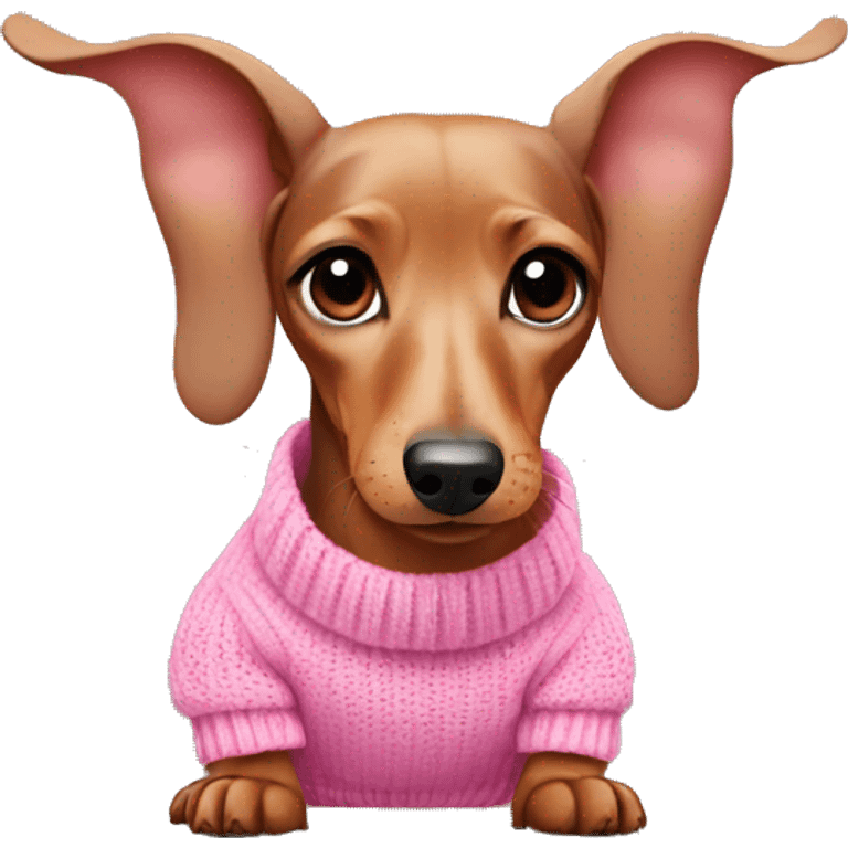 Dachshund in pink sweater emoji