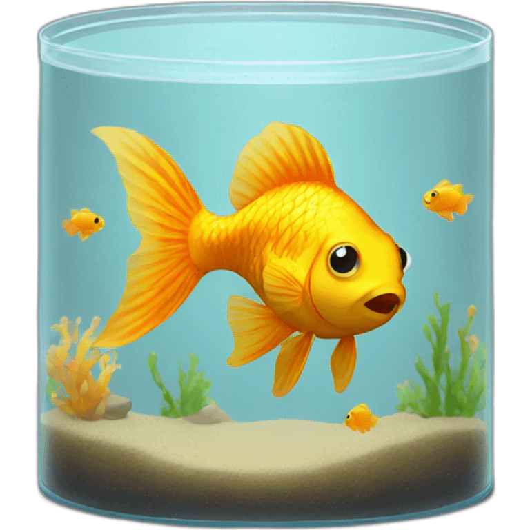 golden fish in aquarium emoji