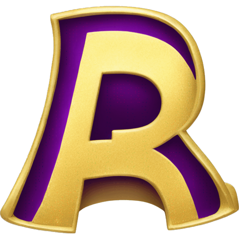 a shiny gold baseball cap with the letter R on the front emoji