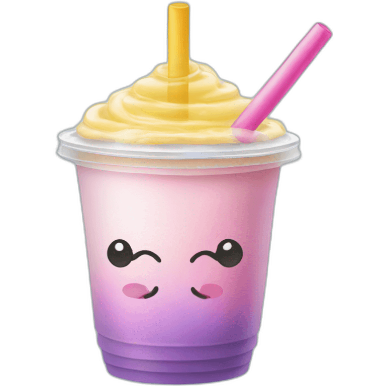 A bubble tea with a unicorn lid emoji