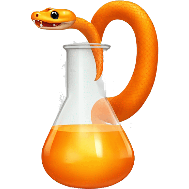 orange snake doing science experiment emoji