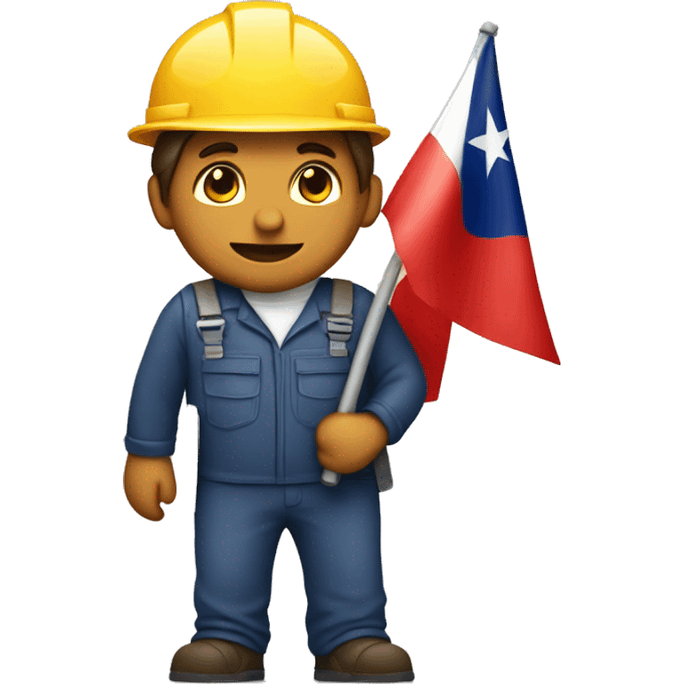 worker with the flag of chile emoji