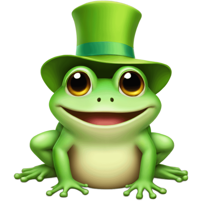 Cute Happy Frog wearing happy new year hat emoji