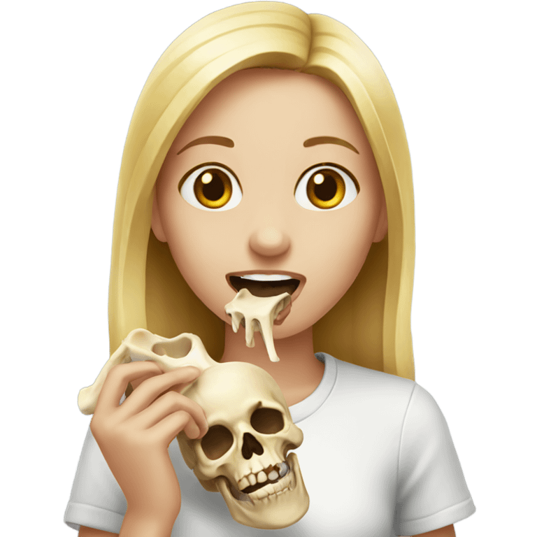 girl eating bone emoji