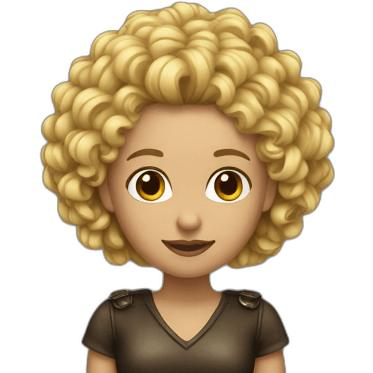 curly-blonde-leather-dress emoji