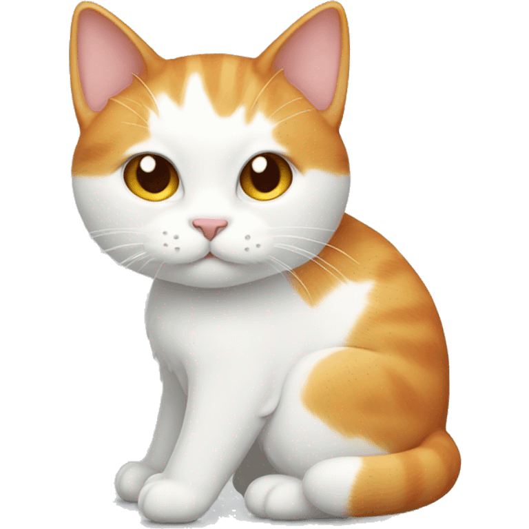 white cat with ginger ears emoji