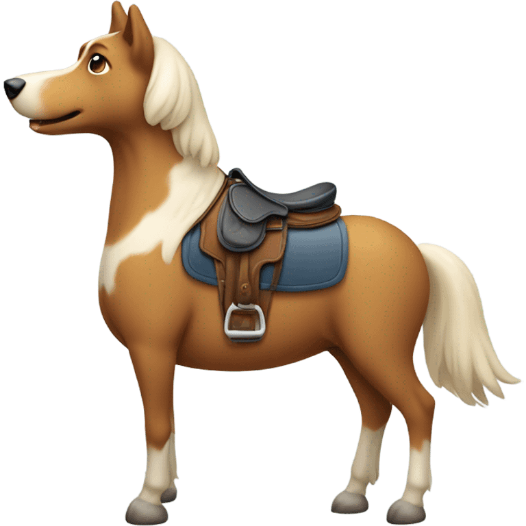 Dog riding horse emoji