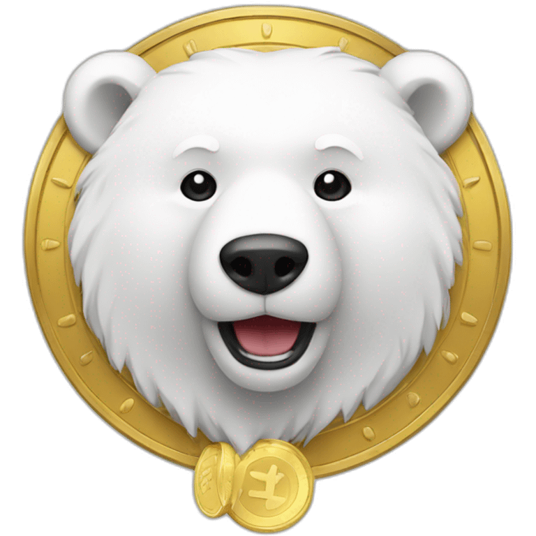 white bear with gold coin emoji