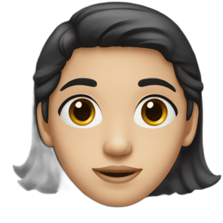 Black hair positive canthal tilt, oval face, facial harmony big eyes, facial symmetry emoji