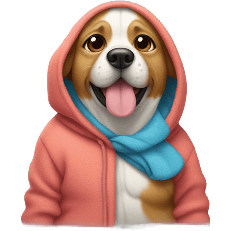 dog wearing a hoodie emoji