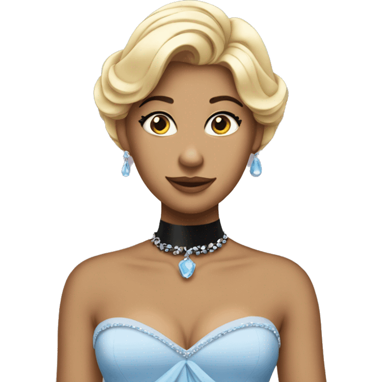 Cinderella wearing a black choker emoji