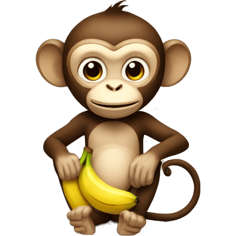 Monkey holding banana emoji