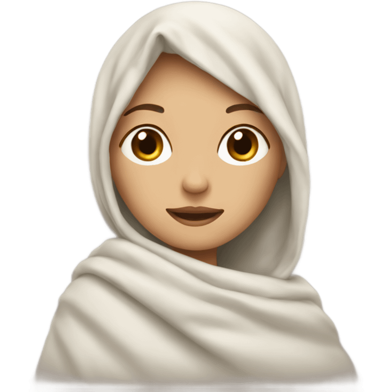 white woman with blanket  emoji