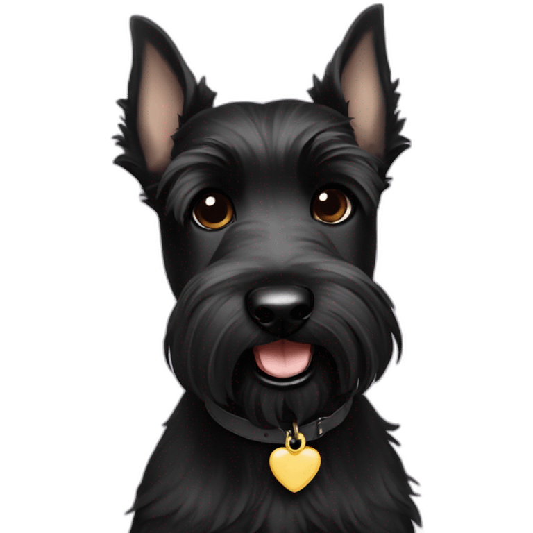 Puppy Scottish terrier black eyes black emoji