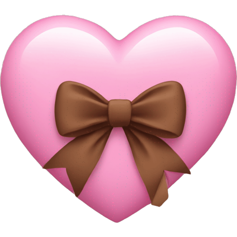 Pink heart with brown bow on top  emoji