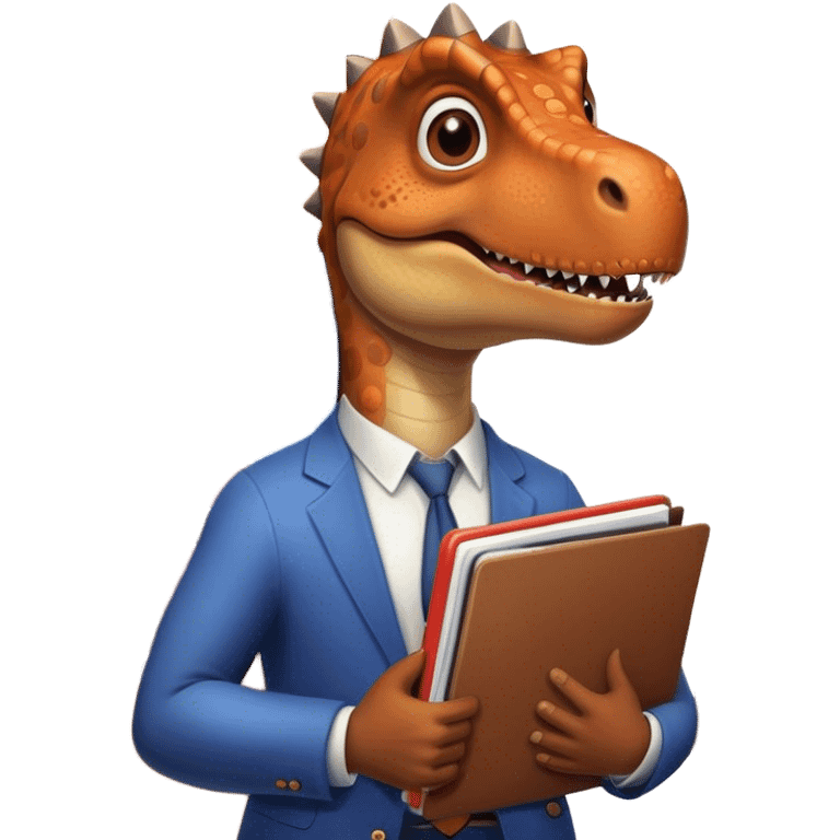 office dinosaur holding folders emoji