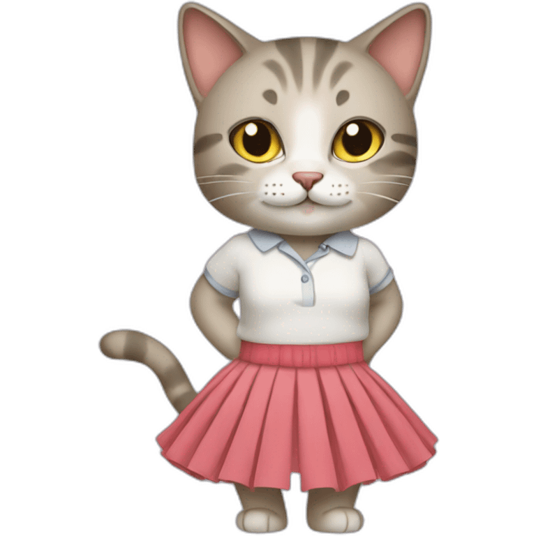 A cat with a skirt emoji