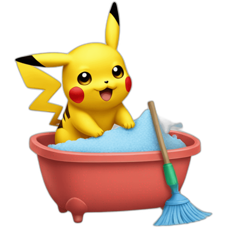 pikachu cleaning emoji