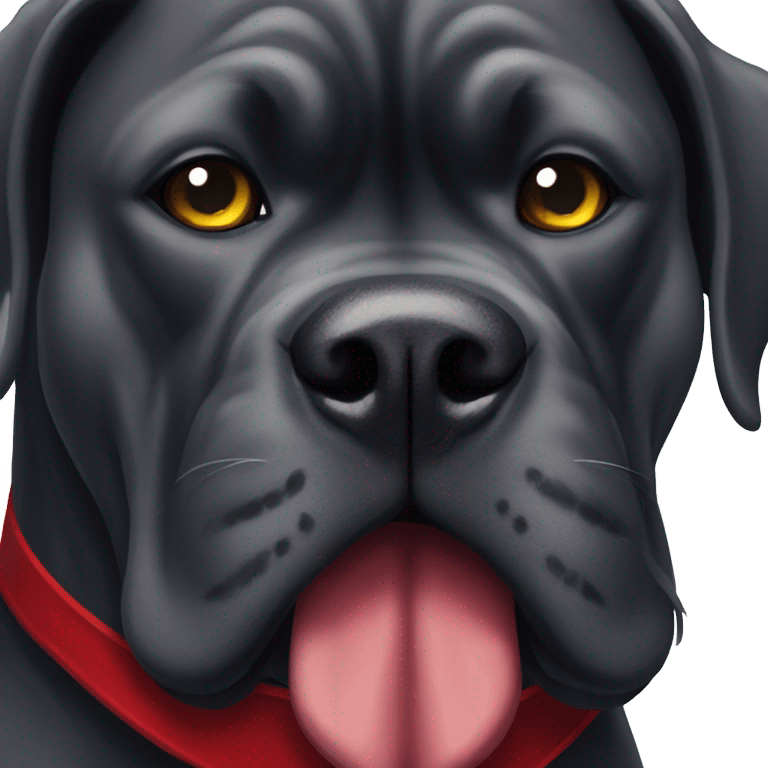  A red-colored Cane Corso dressed as Count Dracula. emoji