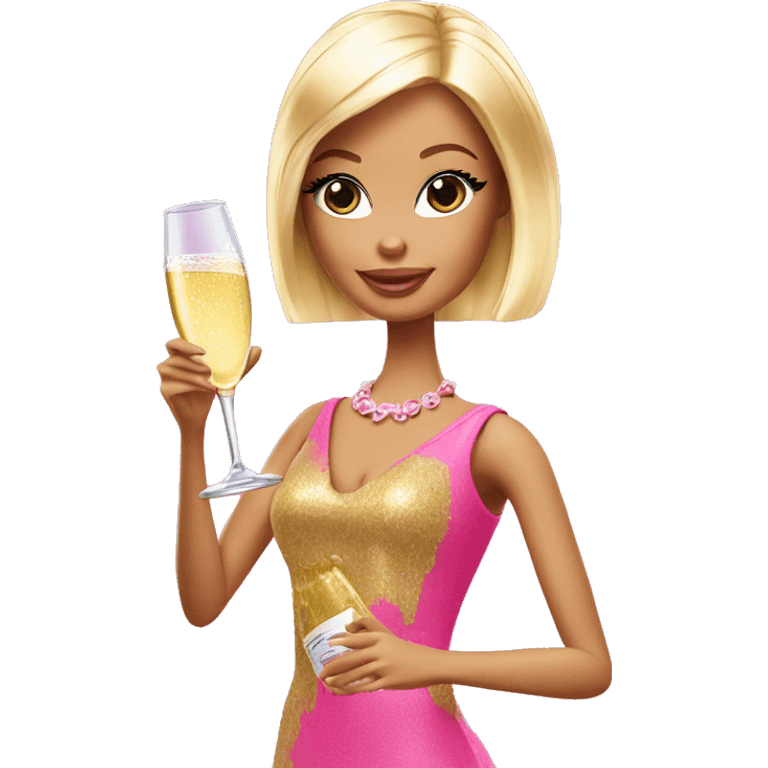 barbie drinking champagne  emoji