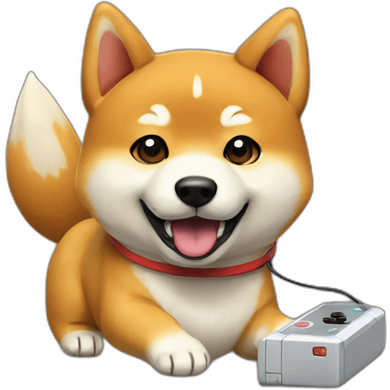 shiba inu playing nintendo emoji