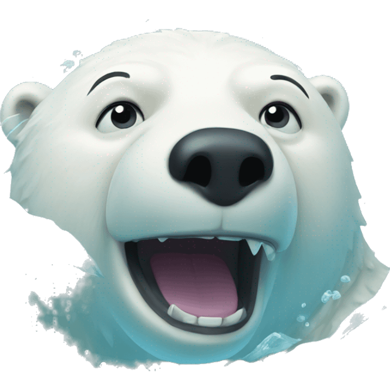 swimming polar bear emoji