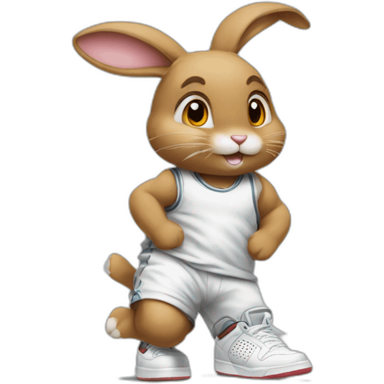 bunny wearing jordans emoji