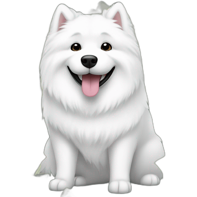 Samoyed making money emoji