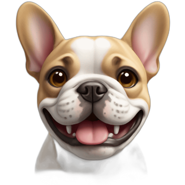 French bulldog smiling face emoji