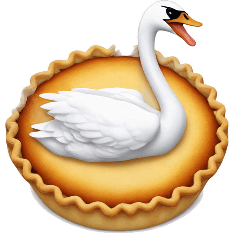 swan eating a pie emoji