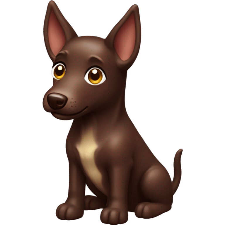 kelpie dog chocolate with halo emoji