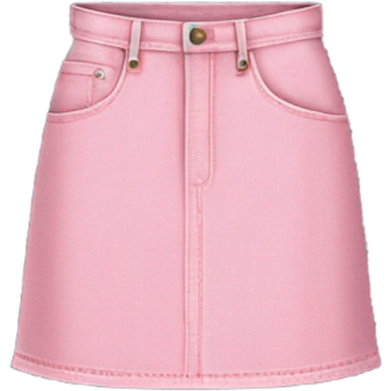 Realistic A-line high waisted pink denim skirt, isolated emoji