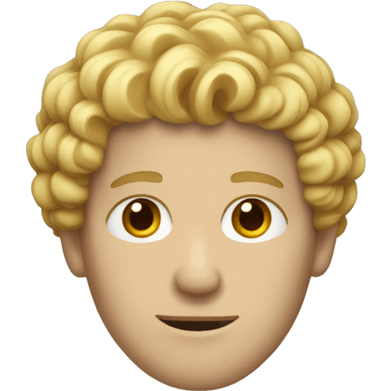 White man with brown eyes and blond curly hair emoji