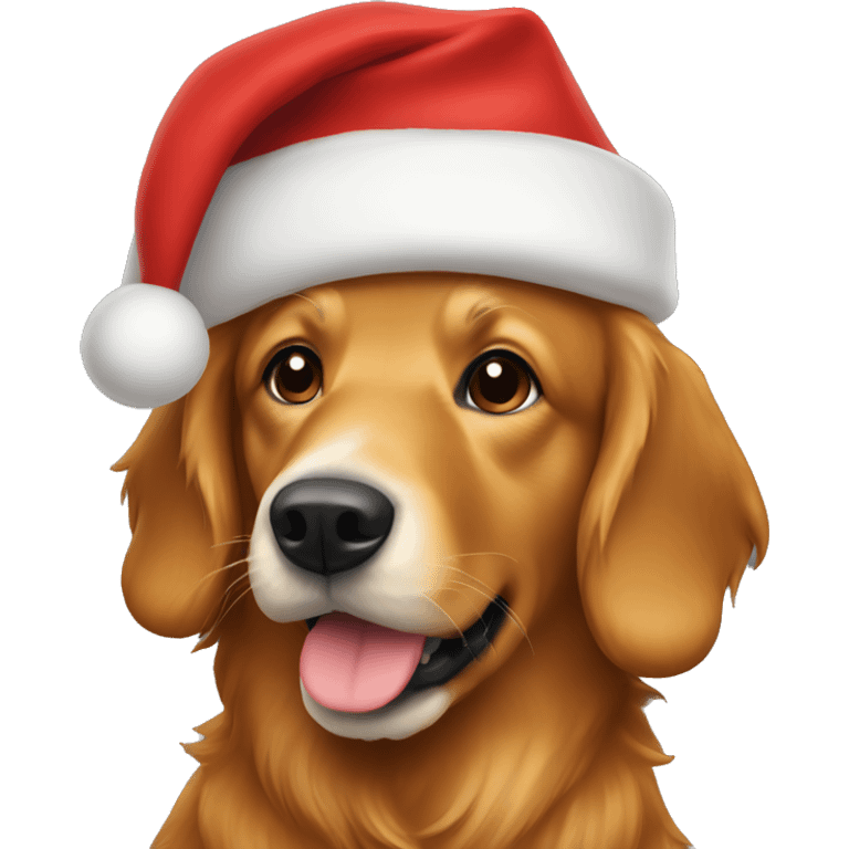 red retriever with santa hat  emoji