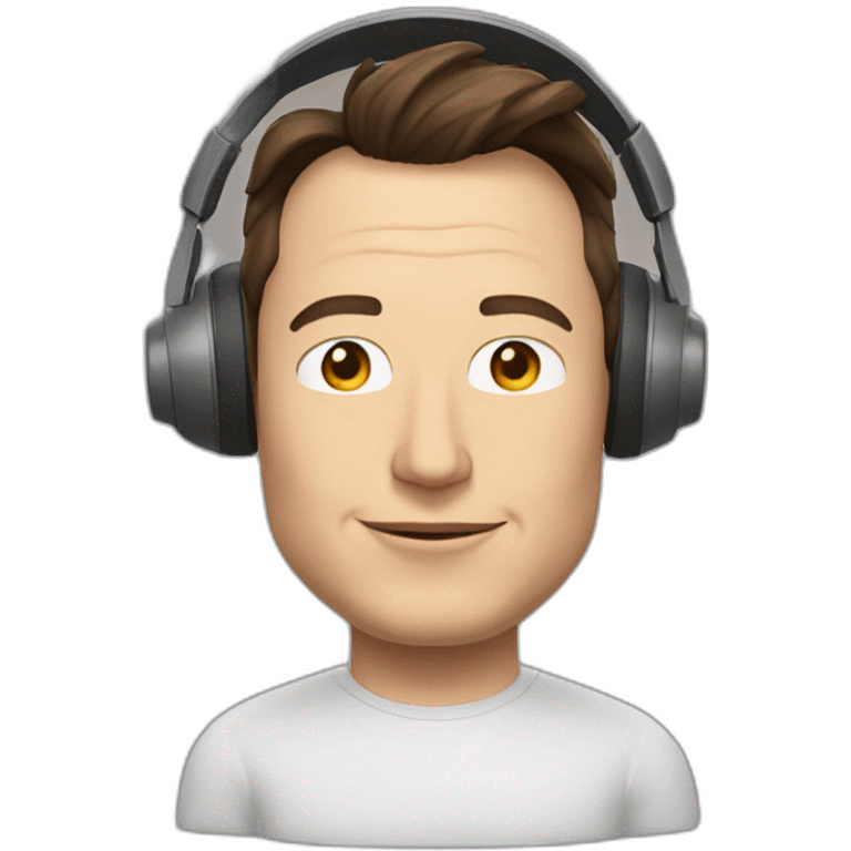 Elon musk avec un casque emoji