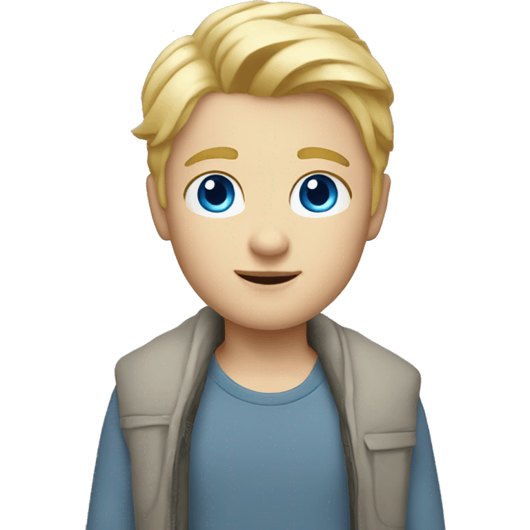 memoji blond hair, blue eyes, boy,  emoji