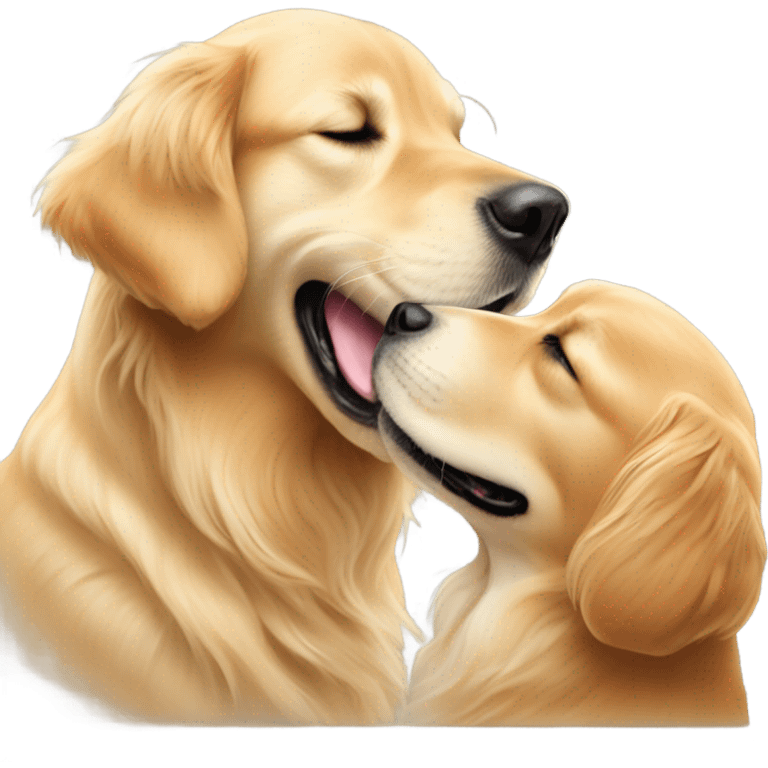 golden retriever kissing  emoji