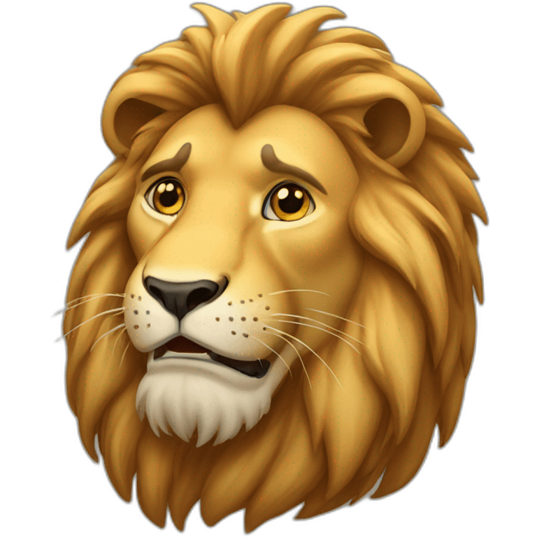 Crying big lion emoji