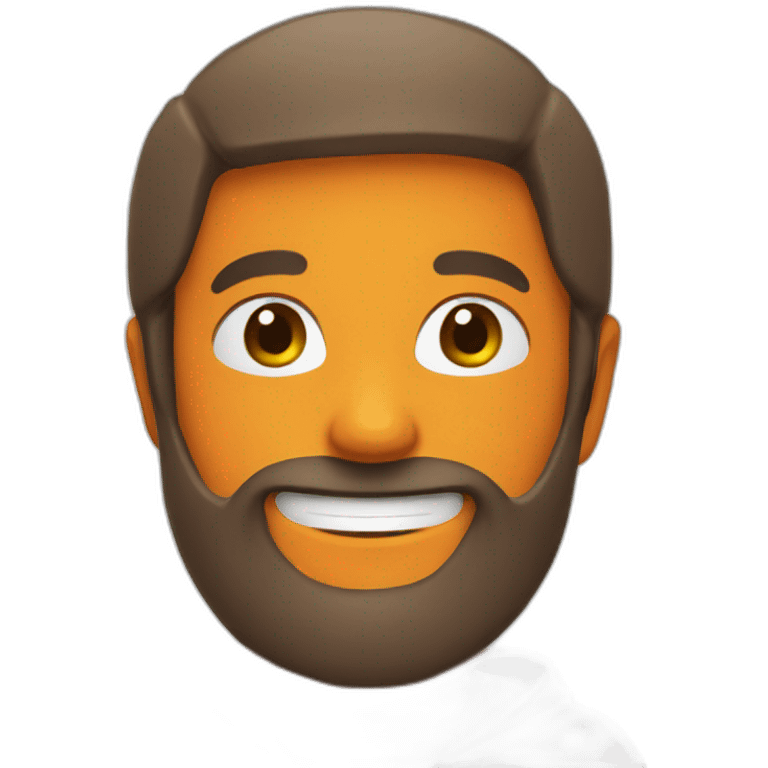 orange hooded white dude smiling with a brown beard emoji