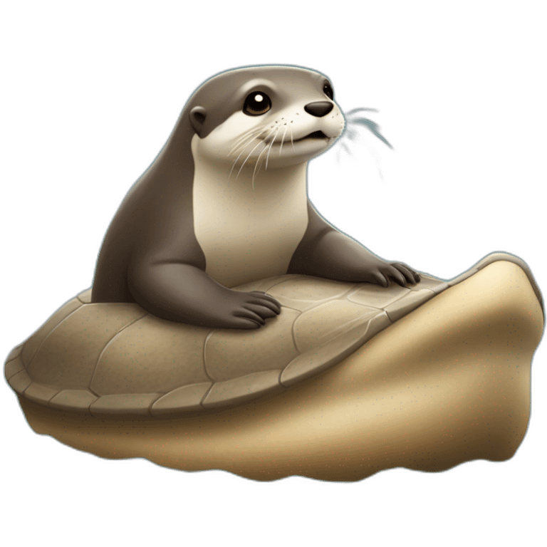 loutre sur tortue emoji