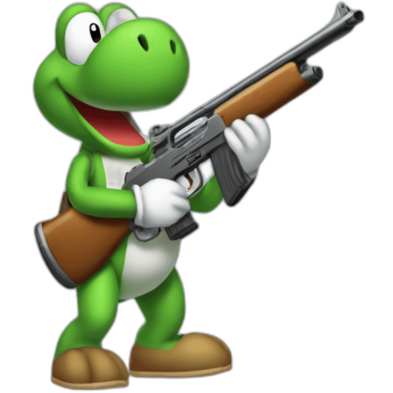 yoshi with a shotgun emoji