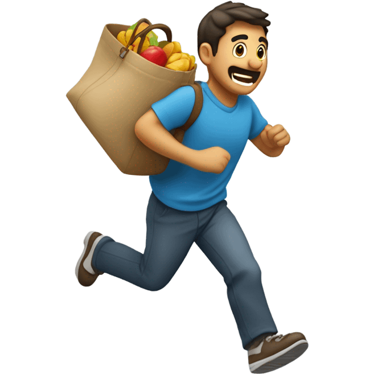 Ladrón corriendo con una bolsa emoji