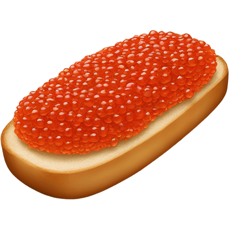 Fresh red caviar on bread  emoji