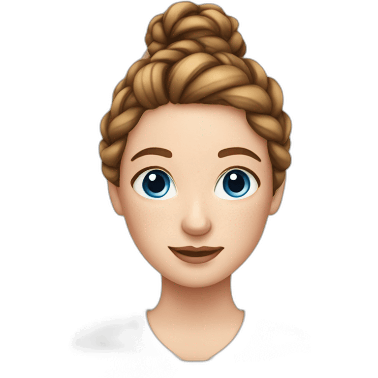 lady with freckles, blue eyes and a French braid emoji