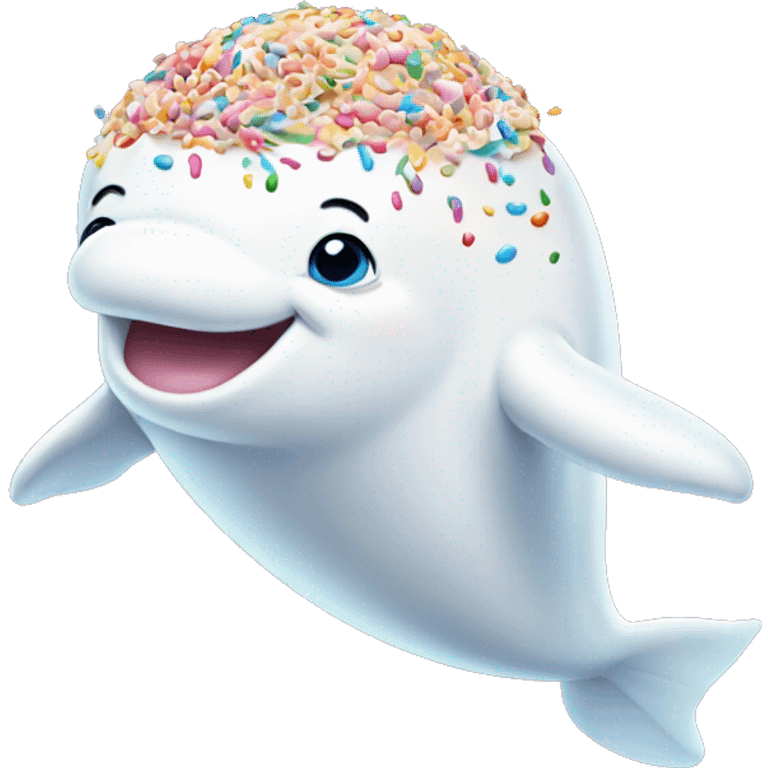 beluga whale with sprinkles emoji