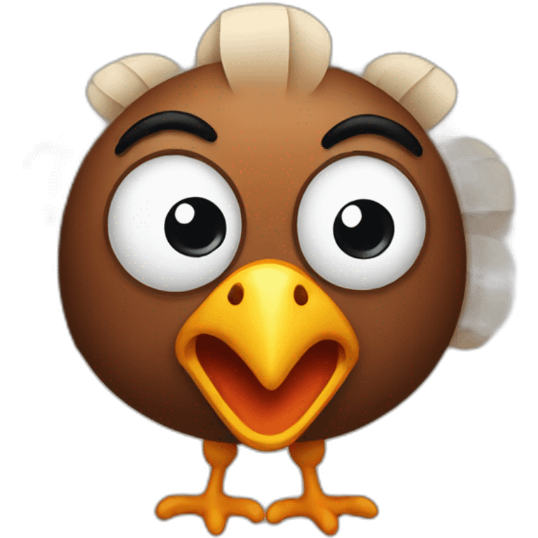 scared turkey emoji