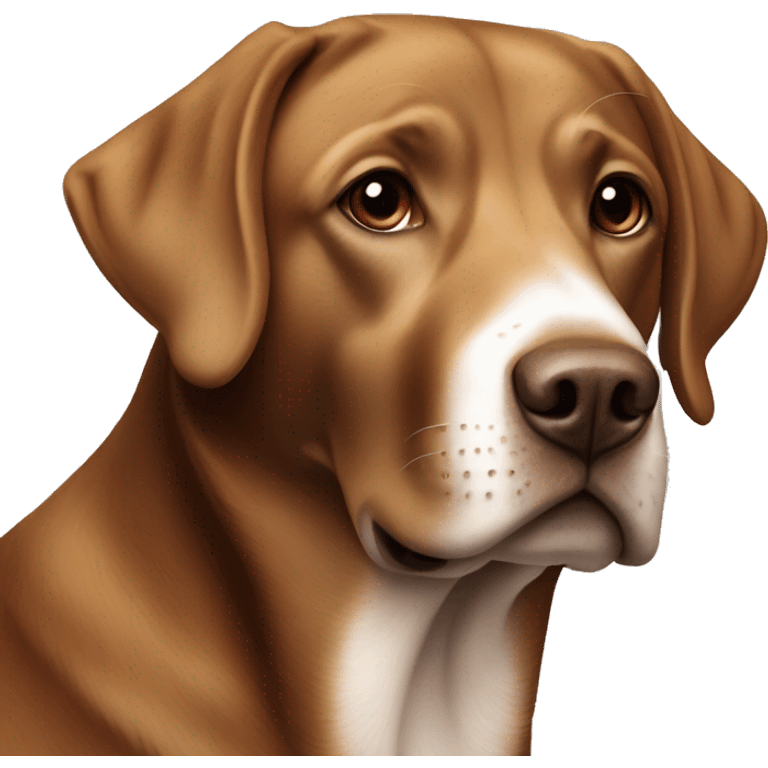 Brown Labrador with white patch on neck emoji