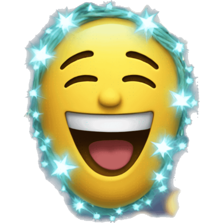 Laughing emoji wrapped in lights  emoji