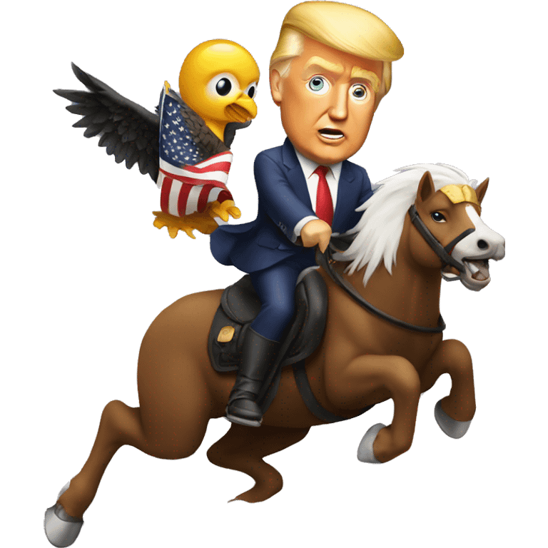 Donald Trump riding and eagle emoji