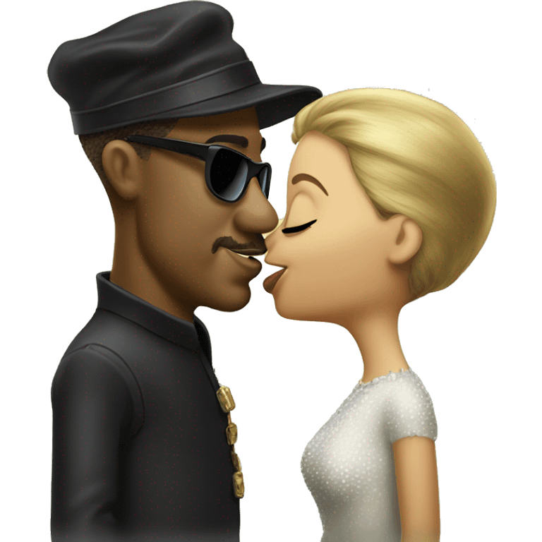 Stevie wonder kissing shrek emoji